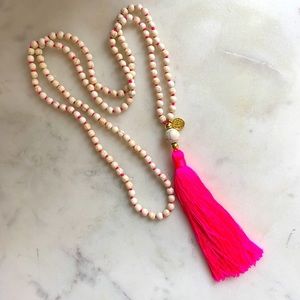 Lilly Pulitzer got pink tassel necklace